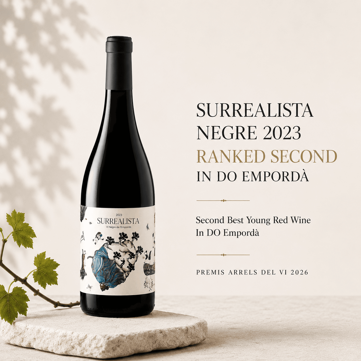 Organic Red Wine Surrealista Negre 2023 Ranks Second in DO Empordà