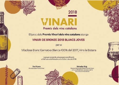 Vinari Awards 2018: Bronze Medal for Vila-Closa Garnacha Blanca