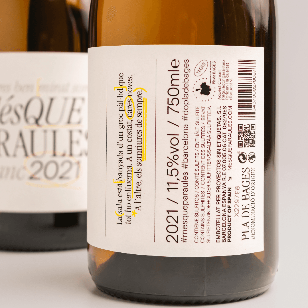 Més Que Paraules Blanc, white, made from Mandó, Picapoll, Sauvignon Blanc, from Pla de Bages DO — additional photo